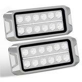 AgriEyes W38S 2 in 1 Amber/White LED Strobe Lights with Position Light, 12W Emergency Flashing Lights for Vehicles