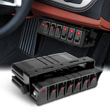 AgriEyes SCB-6P 6 Gang Rocker Switch Box SPST, 12V On/Off  Rocker Toggle Switch Panel 12 AWG Wires