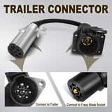 AgrEyes TM8001 7 Pin Round to 7 Way RV Blade Trailer Plug, Primium 12V Trailer Light Adapter, SAE Standard