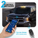 AgriEyes W12R APP Control Mini Strobe Light Bar, Magnetic Rechargeable LED Beacon Light, Wireless strobe light