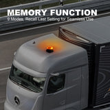 AgriEyes W52S Beacon Light with Reverse Alarm, Amber Rotating Warning Lights for Emergency Vehicles
