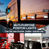 AgriEyes W38S 2 in 1 Amber/White LED Strobe Lights with Position Light, 12W Emergency Flashing Lights for Vehicles