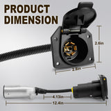 AgrEyes TM8001 7 Pin Round to 7 Way RV Blade Trailer Plug, Primium 12V Trailer Light Adapter, SAE Standard