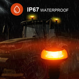 AgriEyes W57P Pole Mount Beacon Light 3.6 Inch, Mini Pipe Strobe Warning Emergency Safety Lights