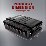 AgriEyes SCB-6P 6 Gang Rocker Switch Box SPST, 12V On/Off  Rocker Toggle Switch Panel 12 AWG Wires