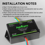 AgriEyes CT012 2-to-3-Wire Trailer Light Converter, Splice-in Trailer Wiring Converter