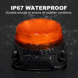 AgriEyes W52S Beacon Light with Reverse Alarm, Amber Rotating Warning Lights for Emergency Vehicles