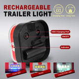 Agrieyes Wireless Trailer Lights Kit, Magnetic Mount, IP67 Waterproof, USB-C 2.5h Fast Charge, 9h Runtime, 12–24V LED Tow Lights w/ 7-Pin to 4-Pin Adapter