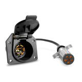 Agrieyes TM8030 7 Pin to 6 Pin Trailer Light Adapter, 7 Way to 6 Wire RV Blade Trailer Plug, Trailer Connector
