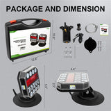 Agrieyes Wireless Trailer Lights Kit, Magnetic Mount, IP67 Waterproof, USB-C 2.5h Fast Charge, 9h Runtime, 12–24V LED Tow Lights w/ 7-Pin to 4-Pin Adapter