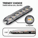 AgriEyes W04 4PCS Grill Strobe Lights, Waterproof LED flashing lights, 14 Modes Warning Lights