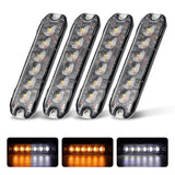 AgriEyes W04 4PCS Grill Strobe Lights, Waterproof LED flashing lights, 14 Modes Warning Lights