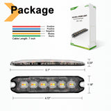 AgriEyes W04 4PCS Grill Strobe Lights, Waterproof LED flashing lights, 14 Modes Warning Lights