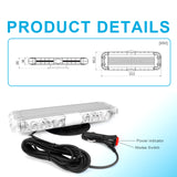 AgriEyes W54M Modular Magnetic Strobe Light Bar, 12 Inch Amber LED Flashing Lights