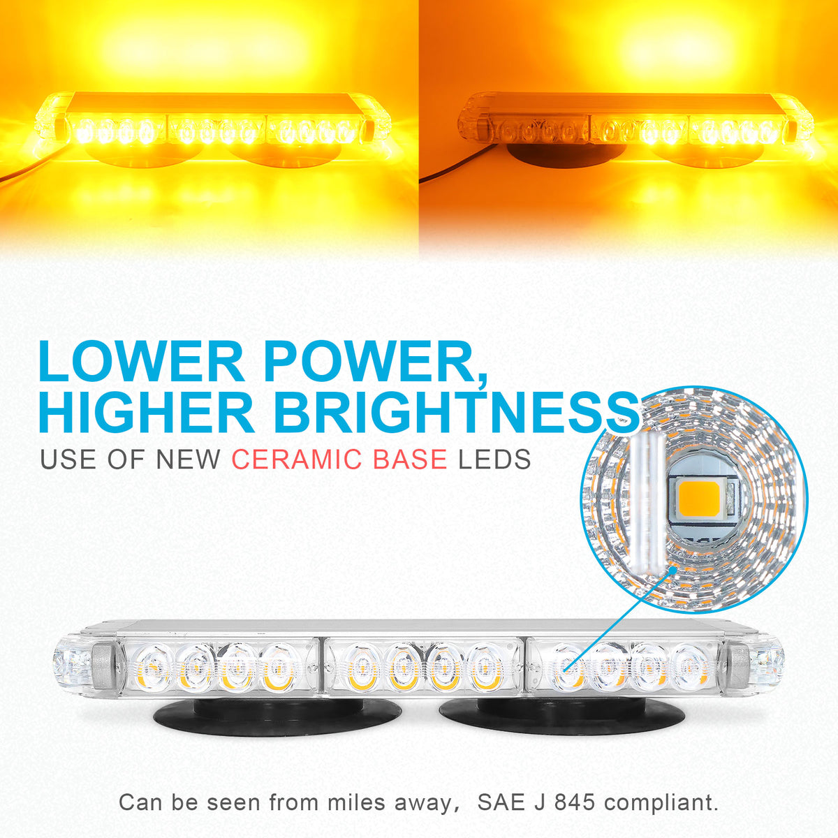 Buy Hot 240 LED Emergency Hazard Warning /Mini Bar Strobe Light Magnetic Base Amber In Guangzhou - Foto 6