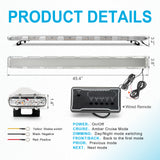 AgriEyes AG-W54R-8 45 Inch Modular Strobe Lights Bar, Warning Emergency Caution Lights