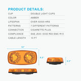 Agrieyes W12D 12” Mini Strobe Light Bar for Trucks Magnetic