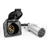 AgrEyes TM8001 7 Pin Round to 7 Way RV Blade Trailer Plug, Primium 12V Trailer Light Adapter, SAE Standard