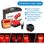 Agrieyes Wireless Trailer Lights Kit, Magnetic Mount, IP67 Waterproof, USB-C 2.5h Fast Charge, 9h Runtime, 12–24V LED Tow Lights w/ 7-Pin to 4-Pin Adapter