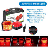 Agrieyes Wireless Trailer Lights Kit, Magnetic Mount, IP67 Waterproof, USB-C 2.5h Fast Charge, 9h Runtime, 12–24V LED Tow Lights w/ 7-Pin to 4-Pin Adapter