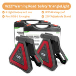 BOGO Deal！AgriEyes W227 Rechargeable LED Emergency Road Safety Triangle Light