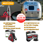 Agrieyes Wireless Trailer Lights Kit, Magnetic Mount, IP67 Waterproof, USB-C 2.5h Fast Charge, 9h Runtime, 12–24V LED Tow Lights w/ 7-Pin to 4-Pin Adapter