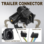 AgriEyes TM8034 7 Pin to 4 Pin Trailer Adapter, Weatherproof  7 Way to 5 Way Trailer Light Plug