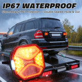 AgriEyes T326 Wireless Magnetic Trailer Light Kit, Rechargeable LED Tow Light with Warning Mode