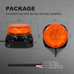 AgriEyes W52S Beacon Light with Reverse Alarm, Amber Rotating Warning Lights for Emergency Vehicles