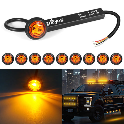 AgriEyes M20 10pcs 2 in 1 Side Marker Light With Warning Lights