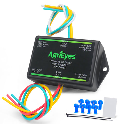 AgriEyes CT012 2-to-3-Wire Trailer Light Converter, Splice-in Trailer Wiring Converter