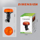 AgriEyes W57P Pole Mount Beacon Light 3.6 Inch, Mini Pipe Strobe Warning Emergency Safety Lights