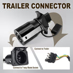 Agrieyes TM8006C 7 Pin to 4 Pin Trailer Adapter, Waterproof Connector 7 Way Blade to 4 Way Flat Trailer Plug