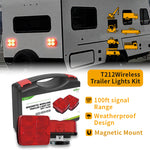 AgriEyes T28/T033/T212/T30B/T42 Halo Wireless Trailer Lights Kit, 2 Mounting Options Portable Magnetic LED Tow Lights for Trucks