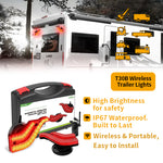 Agrieyes Wireless Trailer Lights Kit, Magnetic Mount, IP67 Waterproof, USB-C 2.5h Fast Charge, 9h Runtime, 12–24V LED Tow Lights w/ 7-Pin to 4-Pin Adapter