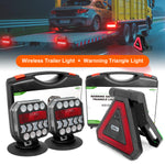 Agrieyes Wireless Trailer Lights Kit, Magnetic Mount, IP67 Waterproof, USB-C 2.5h Fast Charge, 9h Runtime, 12–24V LED Tow Lights w/ 7-Pin to 4-Pin Adapter