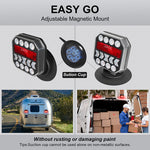 AgriEyes T312 Wireless Trailer Lights Kit, Adjustable Magnetic Rechargeable Tow Light with Retroreflectors