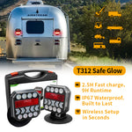 Agrieyes Wireless Trailer Lights Kit, Magnetic Mount, IP67 Waterproof, USB-C 2.5h Fast Charge, 9h Runtime, 12–24V LED Tow Lights w/ 7-Pin to 4-Pin Adapter