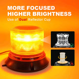 AgriEyes W225M Amber Beacon Light, 5.1'' 8 Modes Flashing LED Safety Warning Lights for Trucks