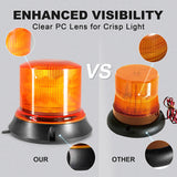 AgriEyes W225M Amber Beacon Light, 5.1'' 8 Modes Flashing LED Safety Warning Lights for Trucks