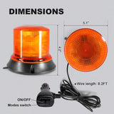 AgriEyes W225M Amber Beacon Light, 5.1'' 8 Modes Flashing LED Safety Warning Lights for Trucks