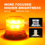 AgriEyes W225S Amber Beacon Light, 5.1 Inches 8 Modes Flashing LED Safety Warning Lights for Trucks