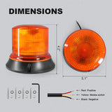 AgriEyes W225S Amber Beacon Light, 5.1 Inches 8 Modes Flashing LED Safety Warning Lights for Trucks