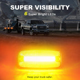 AgriEyes W226 2PCS 2 in 1 Amber Trailer Marker Lights with Warning Lighting, 4 inch Side LED Marker Lights