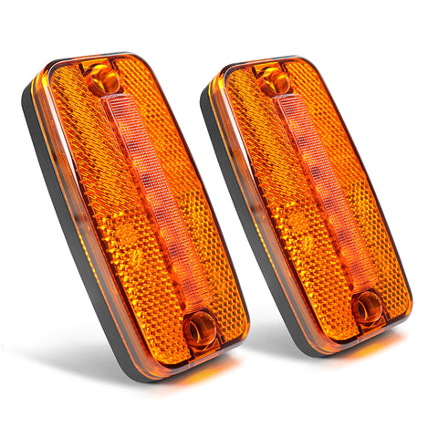 AgriEyes W226 2PCS 2 in 1 Amber Trailer Marker Lights with Warning Lighting, 4 inch Side LED Marker Lights