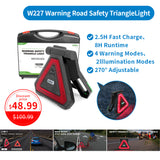 AgriEyes W227 Warning Road Safety Triangle Light, Rechargeable LED Emergency Warning Triangle for Trucks