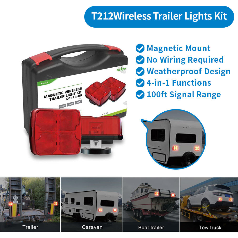 Aaiwa Wireless Magnetic LED Trailer Lights – IP67 Waterproof, 2 Mounting Options
