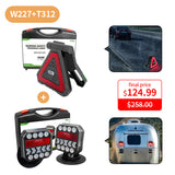 Agrieyes Wireless Trailer Lights Kit, Magnetic Mount, IP67 Waterproof, USB-C 2.5h Fast Charge, 9h Runtime, 12–24V LED Tow Lights w/ 7-Pin to 4-Pin Adapter